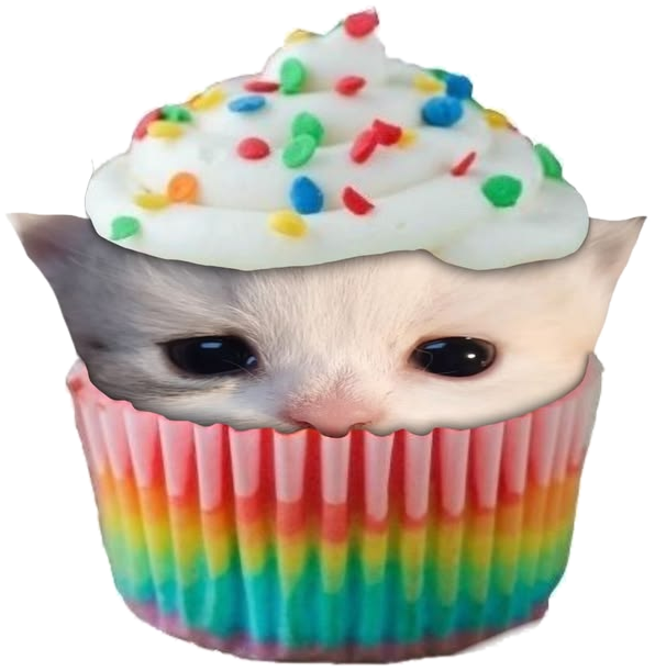 Cat Cupcake Sticker